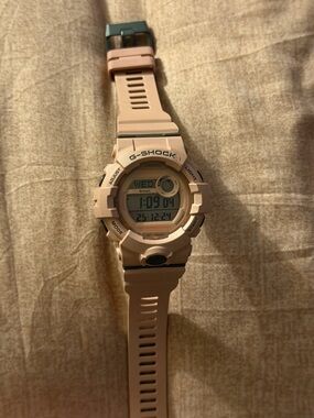 G-Shock Digital Watch in Pale Pink with Gray Buckle